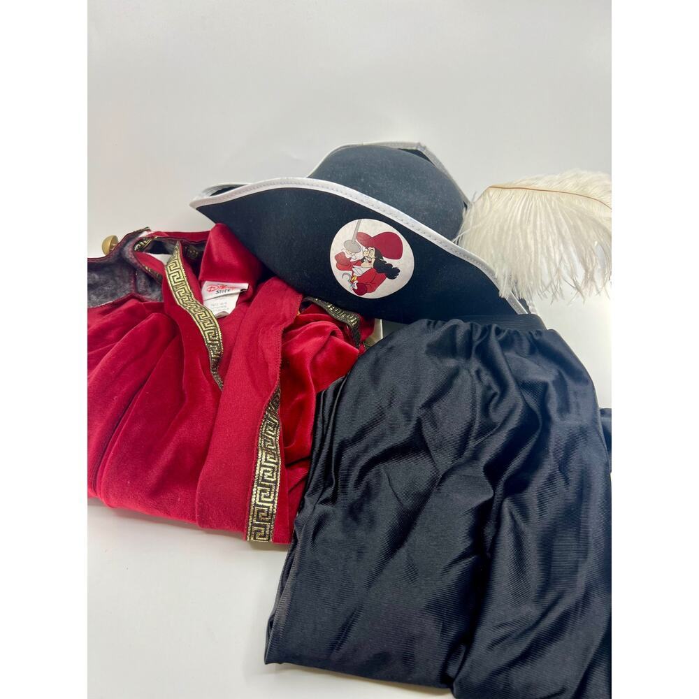 Vintage Disney Store Captain Hook Costume Youth Size 4/6 w/ Hat and Pants